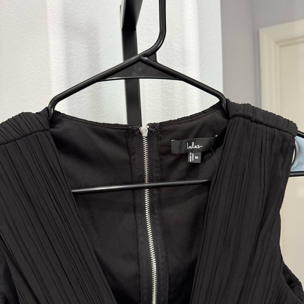 NWT Lulus Vivid Imagination Black Cutout Maxi Dress Formal Evening Textured - Picture 3 of 9